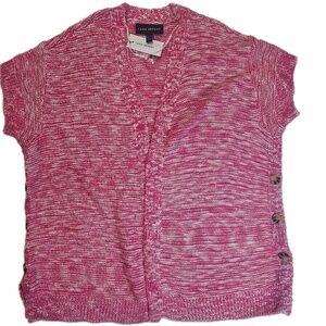 Lane Bryant Sweater Womens 10/12 Pink Tight Knit‎ Stylish Cozy Casual Cardigan